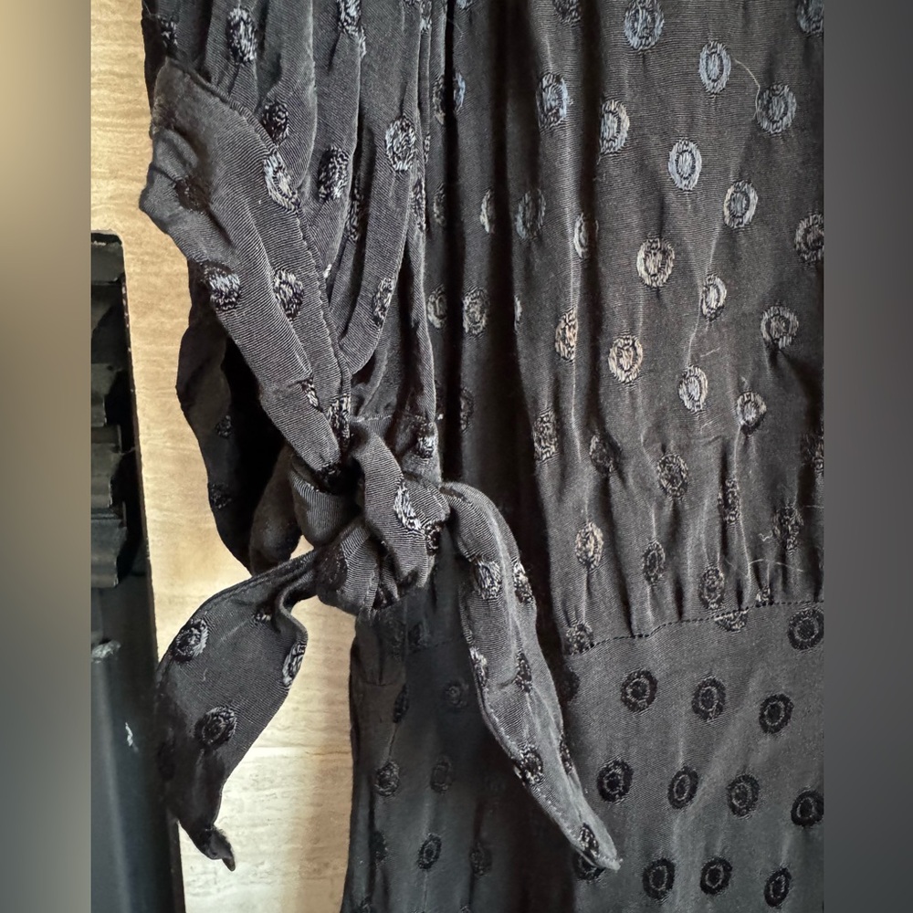 Maeve Black Midi Dress with Button Front - Picture 4 of 8